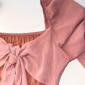 Long Sleeve Tie Back Dress